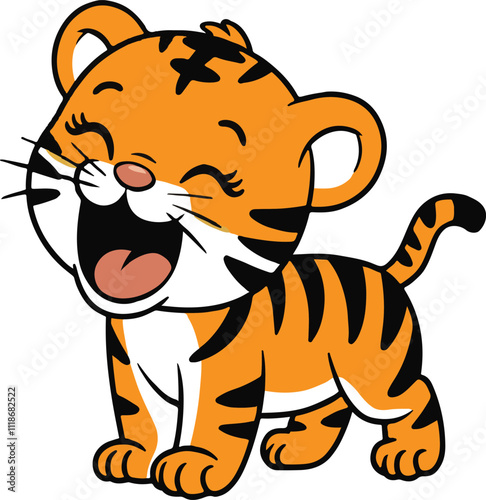 baby tiger colour silhouette