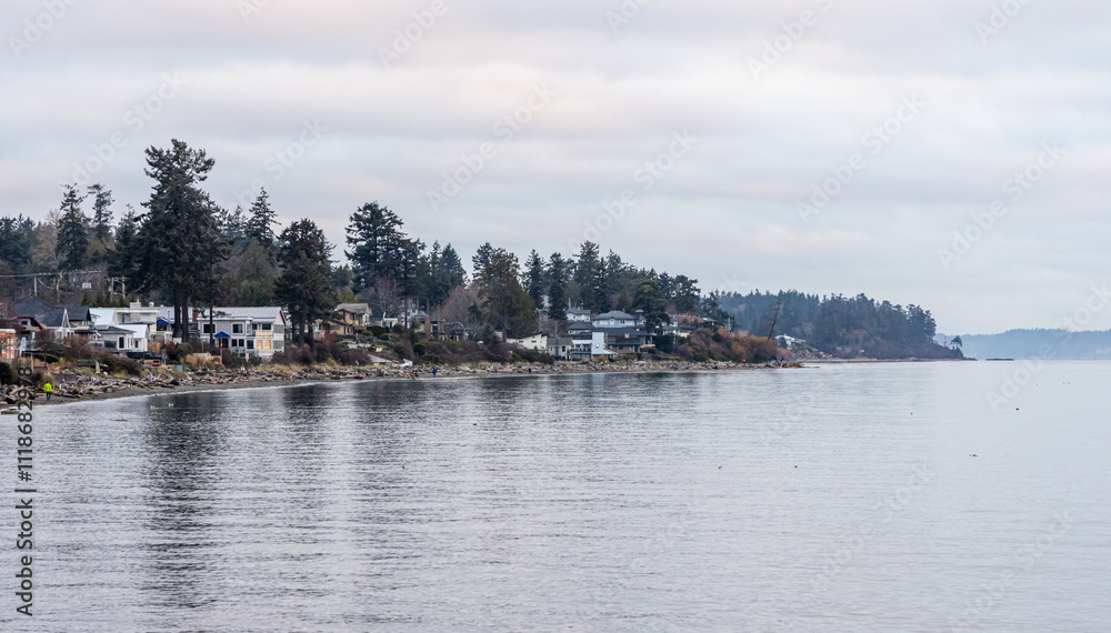 Fototapeta premium Serene Coastal View of Victoria on Vancouver Island at Sunrise