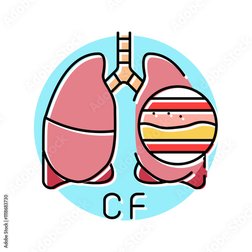 cystic fibrosis disease color icon vector. cystic fibrosis disease sign. isolated symbol illustration
