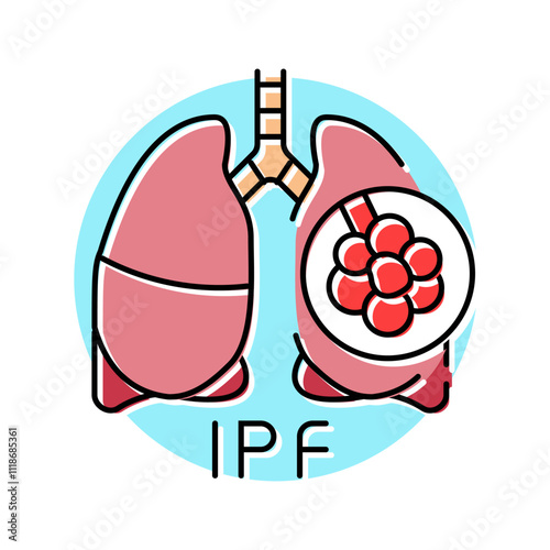 idiopathic pulmonary fibrosis color icon vector. idiopathic pulmonary fibrosis sign. isolated symbol illustration