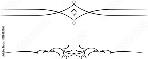 black and white set of delimiters for text, dividers