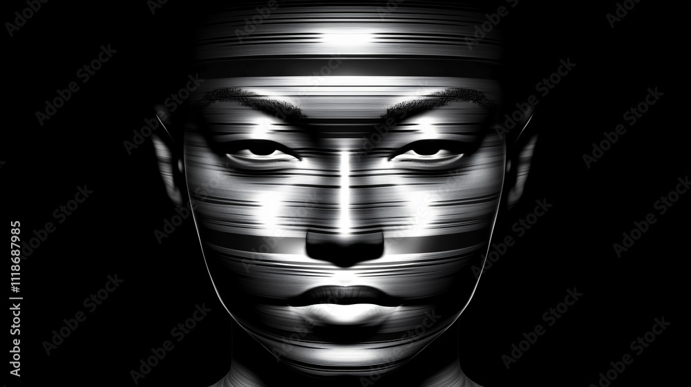 An illustration envisaging the future, featuring a holographic AI with ...