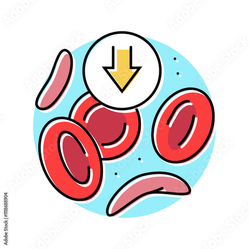 sickle cell anemia disease color icon vector. sickle cell anemia disease sign. isolated symbol illustration
