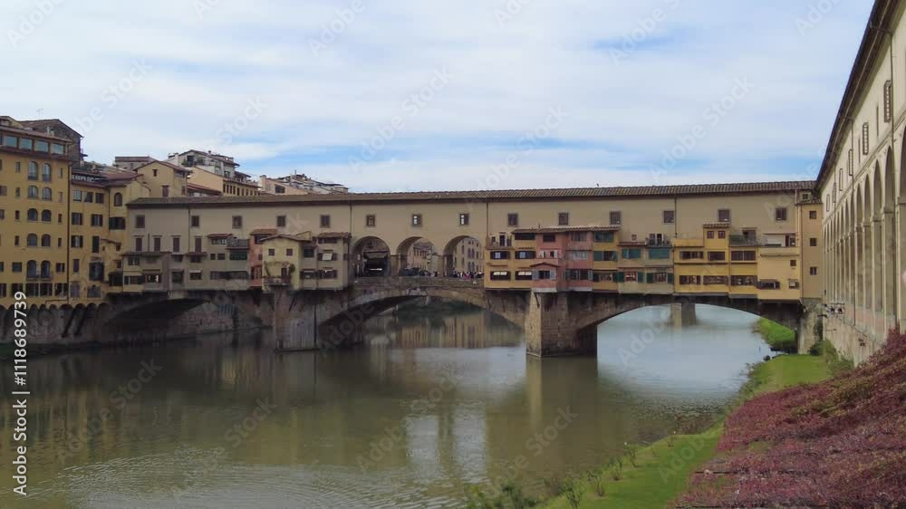 Florence, Italy - November 5, 2024: Florence cityscape and The Ponte Vecchio Old Bridge. Florence, Italy - November 5, 2024: Florence cityscape and The Ponte Vecchio Old Bridge.
