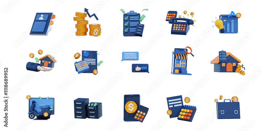 set of 3dicons bank and money, shop png set of 3dicons bank and money, shop png