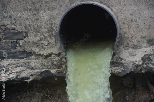 the sewer carries away waste water photo