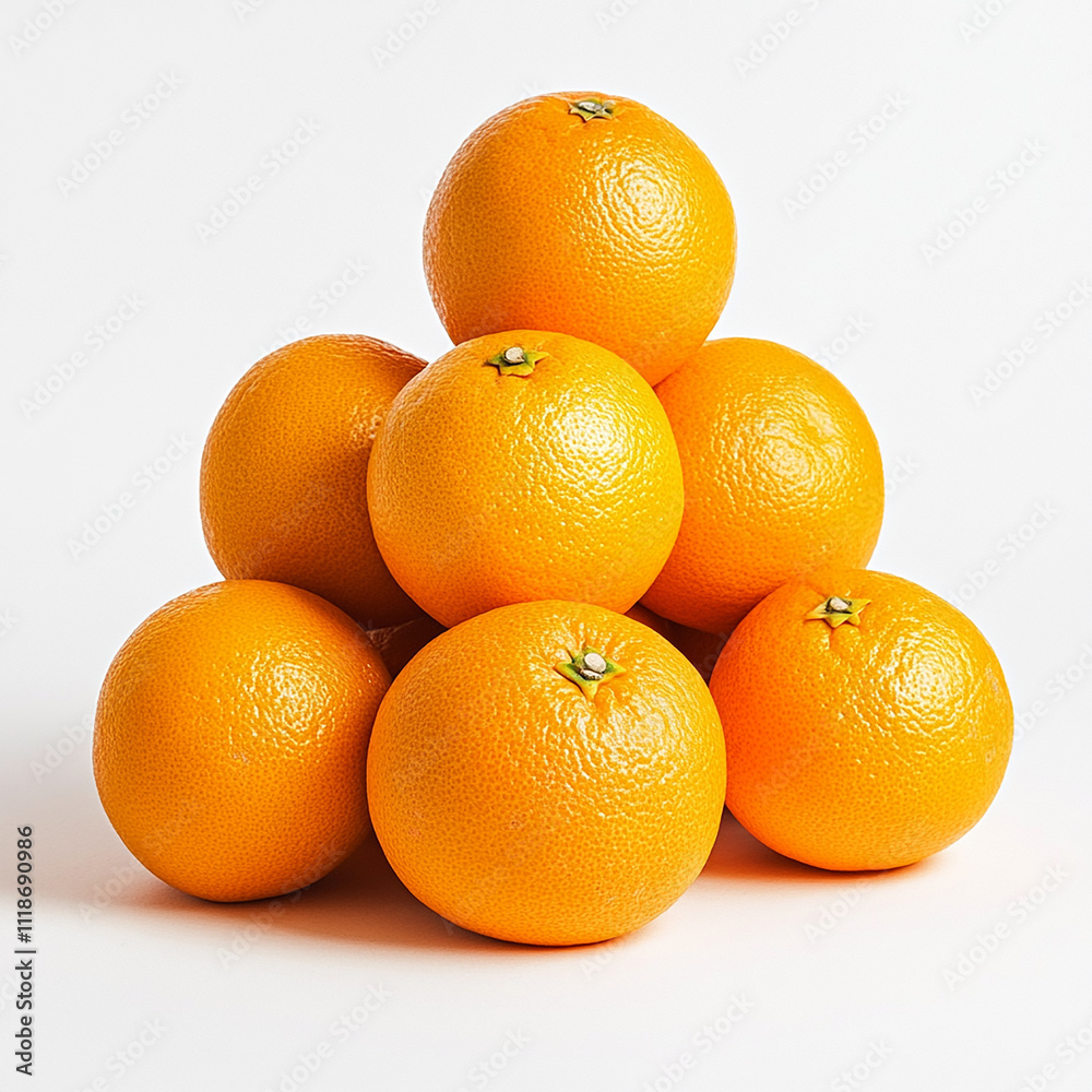 oranges on white background