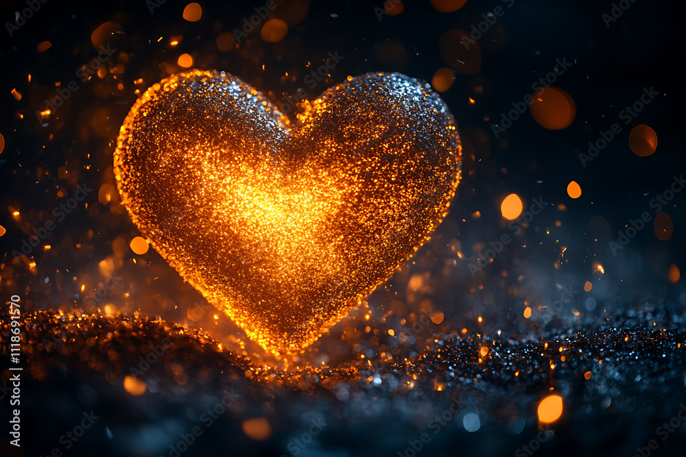 A dazzling Valentine’s Day design featuring a golden sparkling heart surrounded by shimmering particles on a dark background, symbolizing luxury and timeless romance.
A dazzling Valentine’s Day design featuring a golden sparkling heart surrounded by shimmering particles on a dark background, symbolizing luxury and timeless romance.