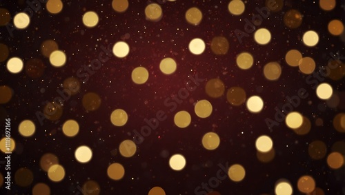 Many small, golden circles on a dark reddish-brown background.