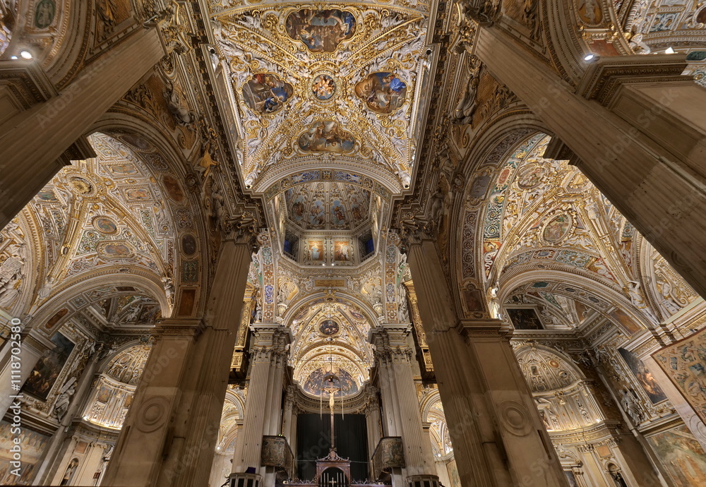 Fototapeta premium Santa Maria Maggiore basilic in Bergamo upper, Lombardy, Italy