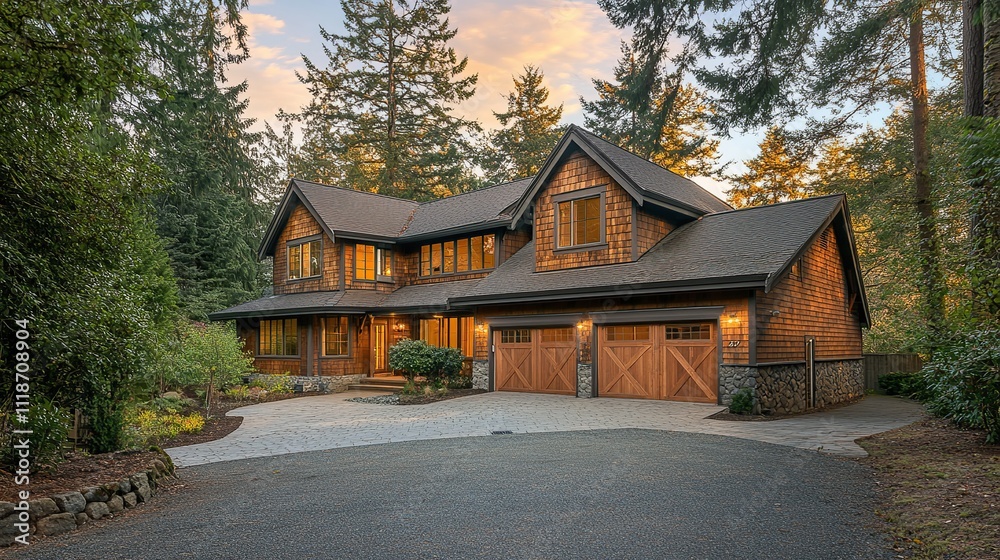 A beige siding house exterior with white trim, showcasing a timeless and elegant design, perfect for architectural and real estate visuals. A beige siding house exterior with white trim, showcasing a timeless and elegant design, perfect for architectural and real estate visuals.