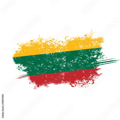 Lithuanian flag with grunge effect, Lithuanian falg - vector illustration