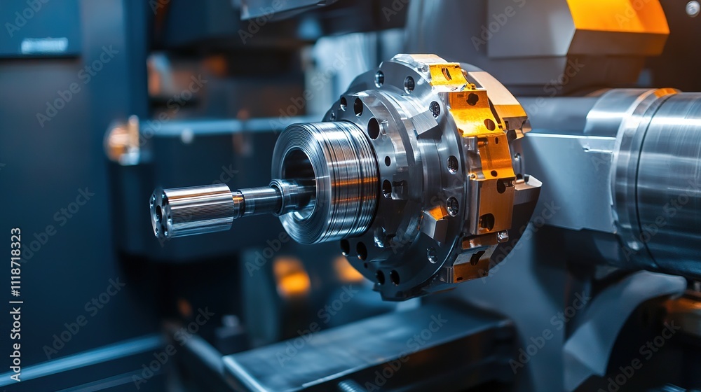 Fototapeta premium A clean and efficient industrial machine creating parts with precision.