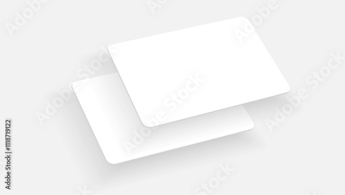 Premium White Gift Card and RFID Keycard Design Template for Hotels and Apartments. Personal and Company ID Card Mockup and Branding Solutions. Vector.