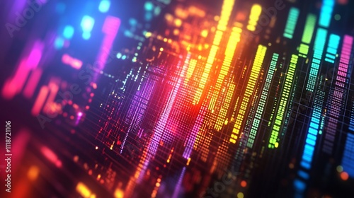 Wallpaper Mural Dynamic business graphics background abstract arrows pie charts and bar graphs in vivid blue and green tones offering ample copy space Torontodigital.ca