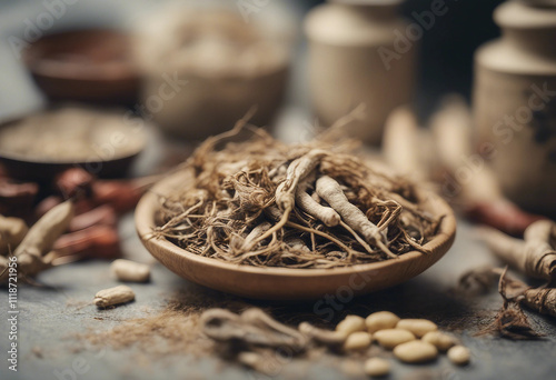 Chinese Herbal Medicine Tianma chinese culture chinese herbs ginseng photo