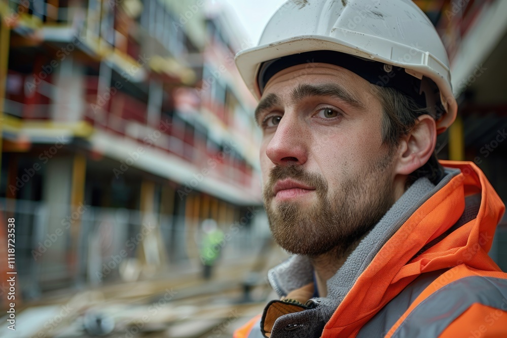 Portrait Of Construction Worker On Building Site Portrait Of Construction Worker On Building Site