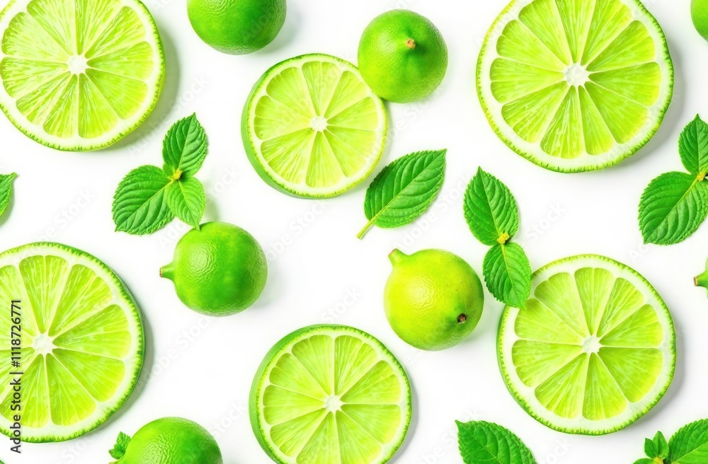 lime slices background on white lime slices background on white