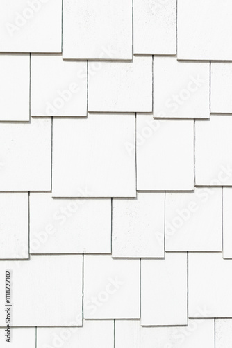 White Wooden Shingle Siding Background