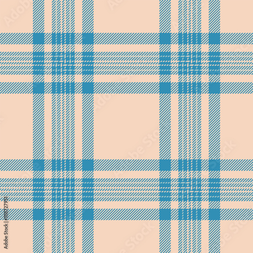 Deco pattern background plaid, blue fabric tartan seamless. Wide texture textile check vector in cyan and light colors.