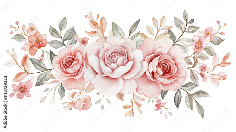 Beautiful Floral Arrangement Featuring Soft Pink Roses and Delicate Leaves in a Harmonious Design for Spring Decor Beautiful Floral Arrangement Featuring Soft Pink Roses and Delicate Leaves in a Harmonious Design for Spring Decor