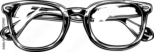 Hand-Drawn Vintage Eyeglasses Illustration