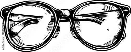 Hand-Drawn Vintage Eyeglasses Illustration