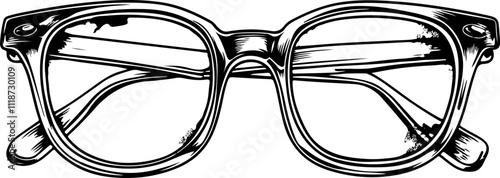 Hand-Drawn Vintage Eyeglasses Illustration