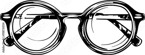Hand-Drawn Vintage Eyeglasses Illustration