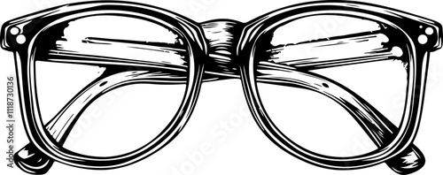 Hand-Drawn Vintage Eyeglasses Illustration