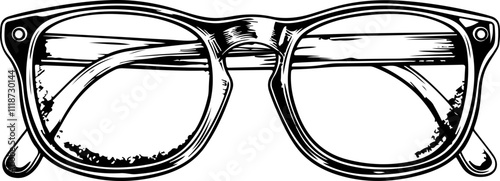 Hand-Drawn Vintage Eyeglasses Illustration