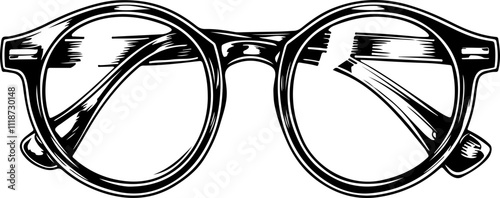 Hand-Drawn Vintage Eyeglasses Illustration