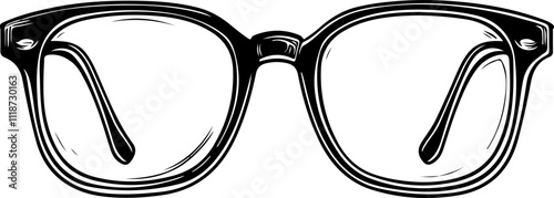 Hand-Drawn Vintage Eyeglasses Illustration
