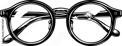 Hand-Drawn Vintage Eyeglasses Illustration