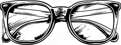 Hand-Drawn Vintage Eyeglasses Illustration