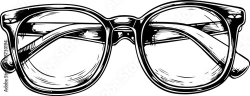 Hand-Drawn Vintage Eyeglasses Illustration