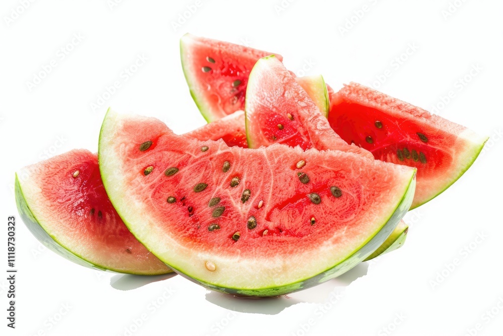 Watermelon slices on white background with clipping path. Watermelon slices on white background with clipping path.