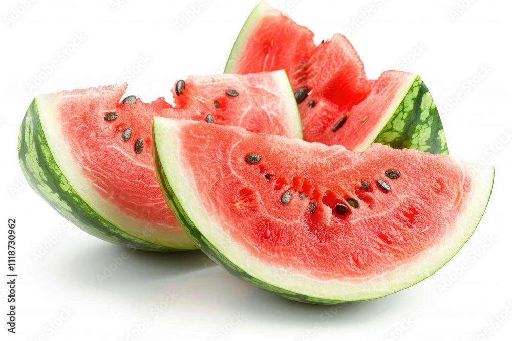 Watermelon slices on white background. Watermelon slices on white background.