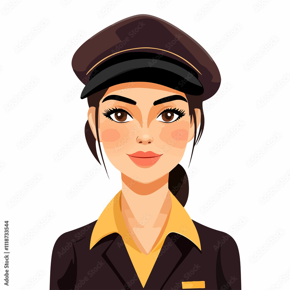 Professional steward woman worker avatar vector illustration for various uses Professional steward woman worker avatar vector illustration for various uses