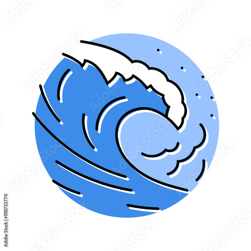 rising tide progress color icon vector. rising tide progress sign. isolated symbol illustration