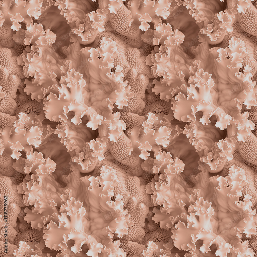Mocha Mousse color of year 2025 seamless texture of dried beige corals