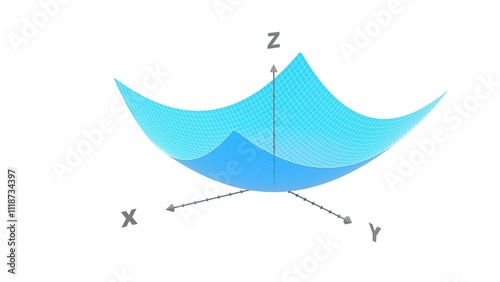 university level math, morphing parametric surfaces three dimension graphs 3d representation background. Can be used to represent calculus math, lineal algebra or engineering xyz equations