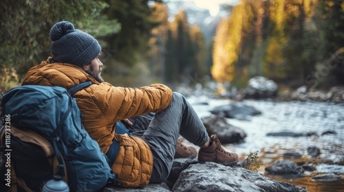 Image of a person resting in nature, suggesting a search for solace and comfort amidst physical discomfort photo