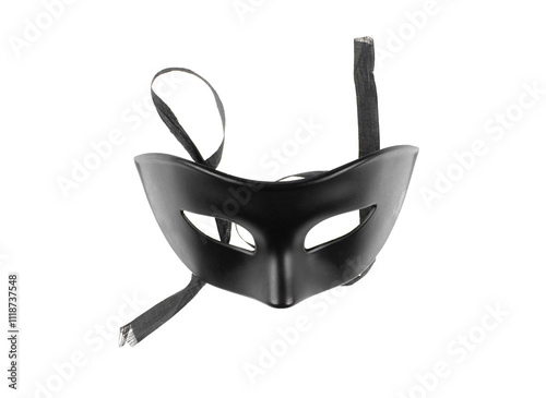 black masquerade mask isolated on white background photo