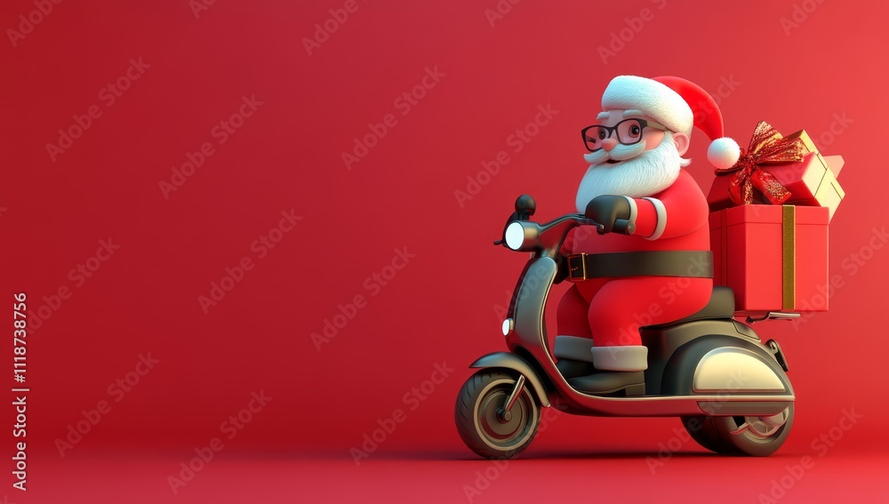 A visually compelling 3D rendering of a Christmas composition, with elements like decorations, Santa, and the delightful service of delivering presents. A visually compelling 3D rendering of a Christmas composition, with elements like decorations, Santa, and the delightful service of delivering presents.