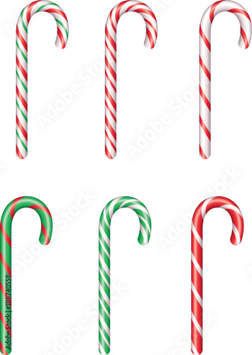 candy canes isolated on white