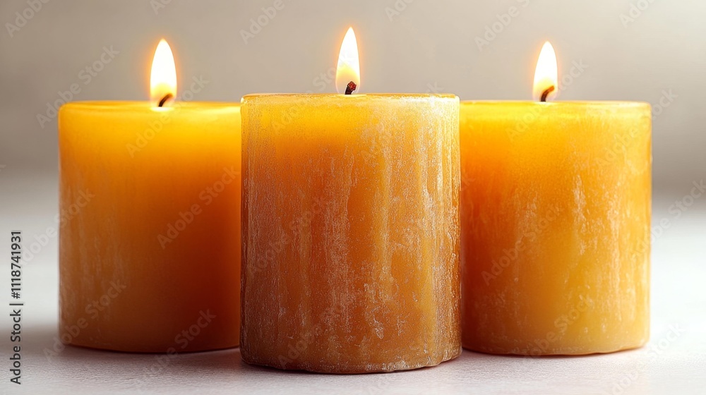 LED Candles with Flickering Effects Isolated on White Background. Generative AI LED Candles with Flickering Effects Isolated on White Background. Generative AI