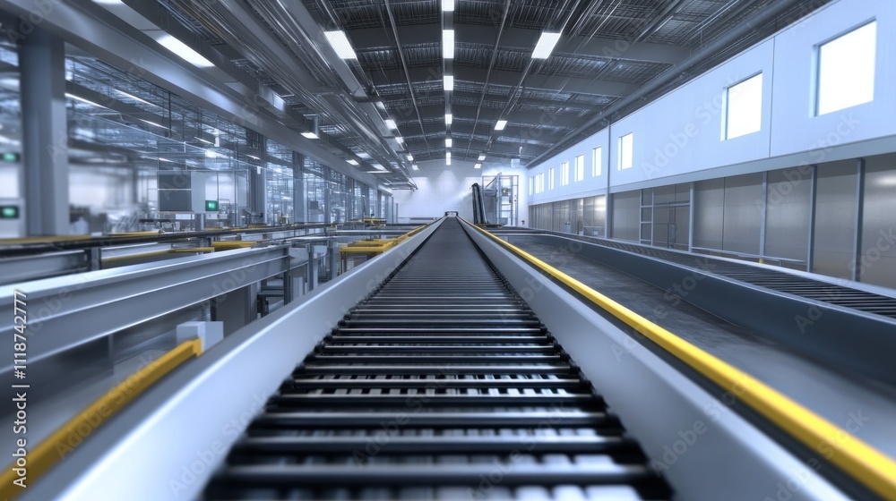 Conveyor Belt System in Industrial Facility Conveyor Belt System in Industrial Facility