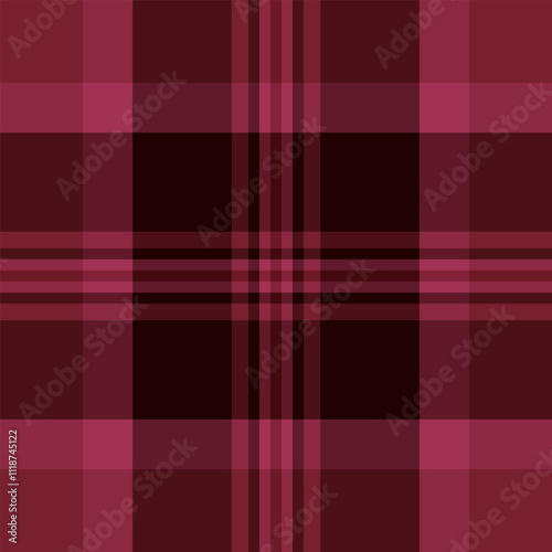 Fiber background fabric pattern, fashionable tartan textile check. Presentation vector seamless texture plaid in red and dark colors.