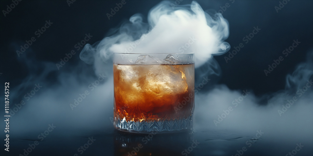 Elegant whiskey with smoke effect Elegant whiskey with smoke effect